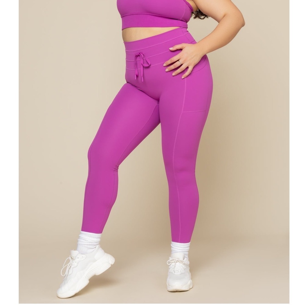 POPFLEX Cargo Leggings with Pockets in Royal Orchid Exquisite High Waist - 1X